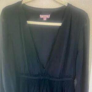 Calypso St Barth Womens Tissa Mini Dress Size M Silk Coton Resort Black